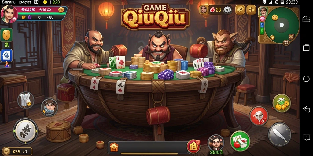 Tampilan gameplay QiuQiu yang seru dan interaktif.
