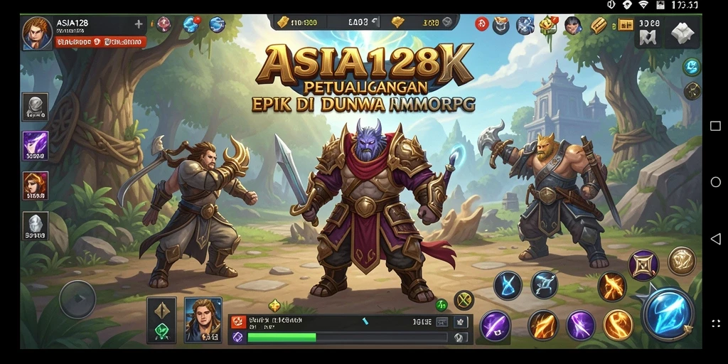 Tampilan gameplay menakjubkan dari ASIA128 yang menunjukkan pertarungan epik.