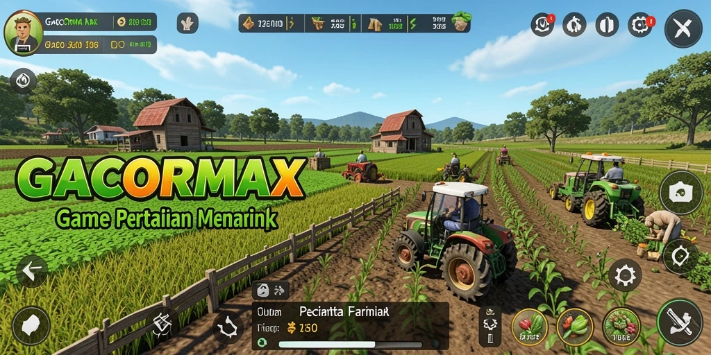 Tangkapan layar GACORMAX menampilkan aktivitas bertani yang seru.