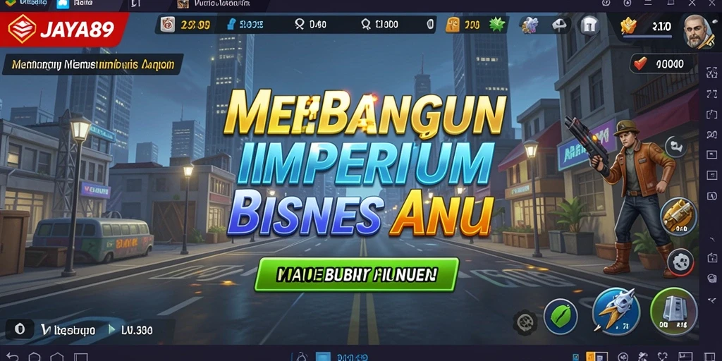 Screenshot gameplay JAYA89 menunjukkan pengelolaan bisnis yang mendalam.