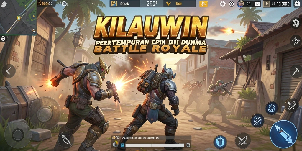 Screenshot KILAUWIN menampilkan pertarungan epik dalam arena Battle Royale.