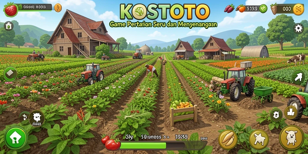 Screenshot KOSTOTO menampilkan gameplay bertani yang seru dan menarik.