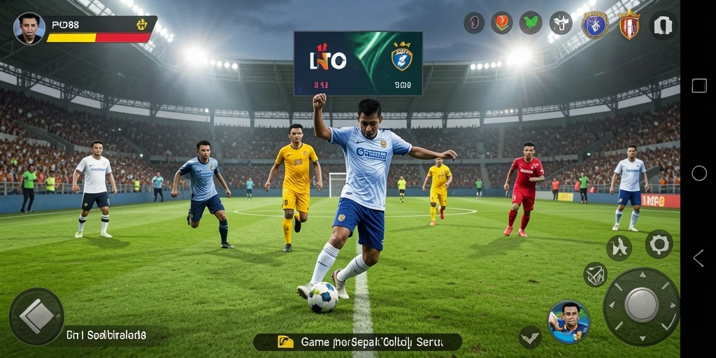 Tampilan gameplay LPO88 yang menyajikan aksi pertandingan sepak bola.