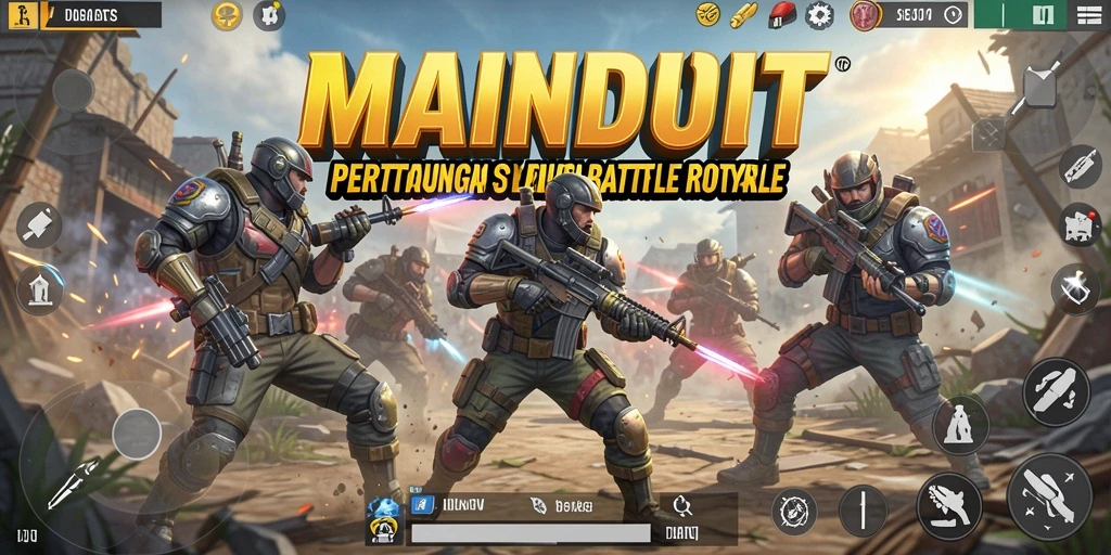Tangkapan layar pertarungan seru di <strong>MAINDUIT</strong> menunjukkan aksi Battle Royale yang mendebarkan.
