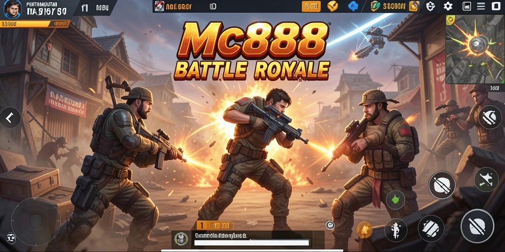 Gameplay seru MC888 dalam pertempuran Battle Royale.