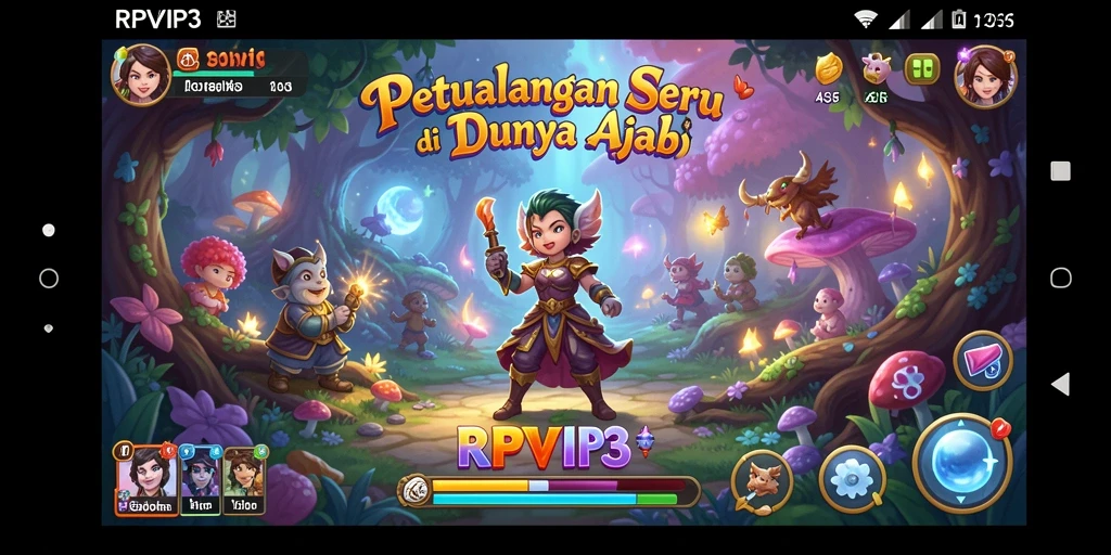 Screenshot gameplay RPVIP3 yang menunjukkan petualangan mendebarkan di dunia ajaib.