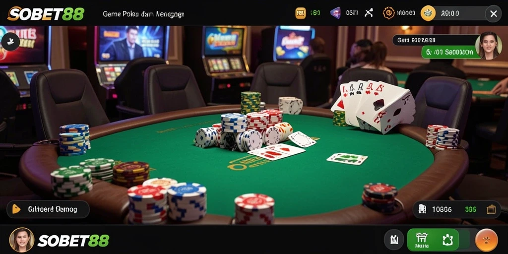 Screenshot gameplay SOBET88 yang menarik saat bermain Poker.