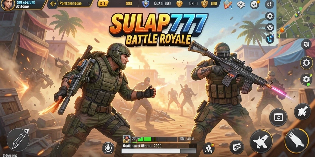Tampilan gameplay SULAP777 yang menegangkan di arena Battle Royale.