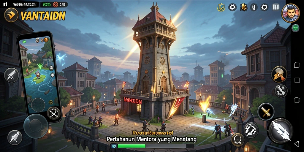 Gameplay seru dengan menara yang strategis dalam VANTAIDN.